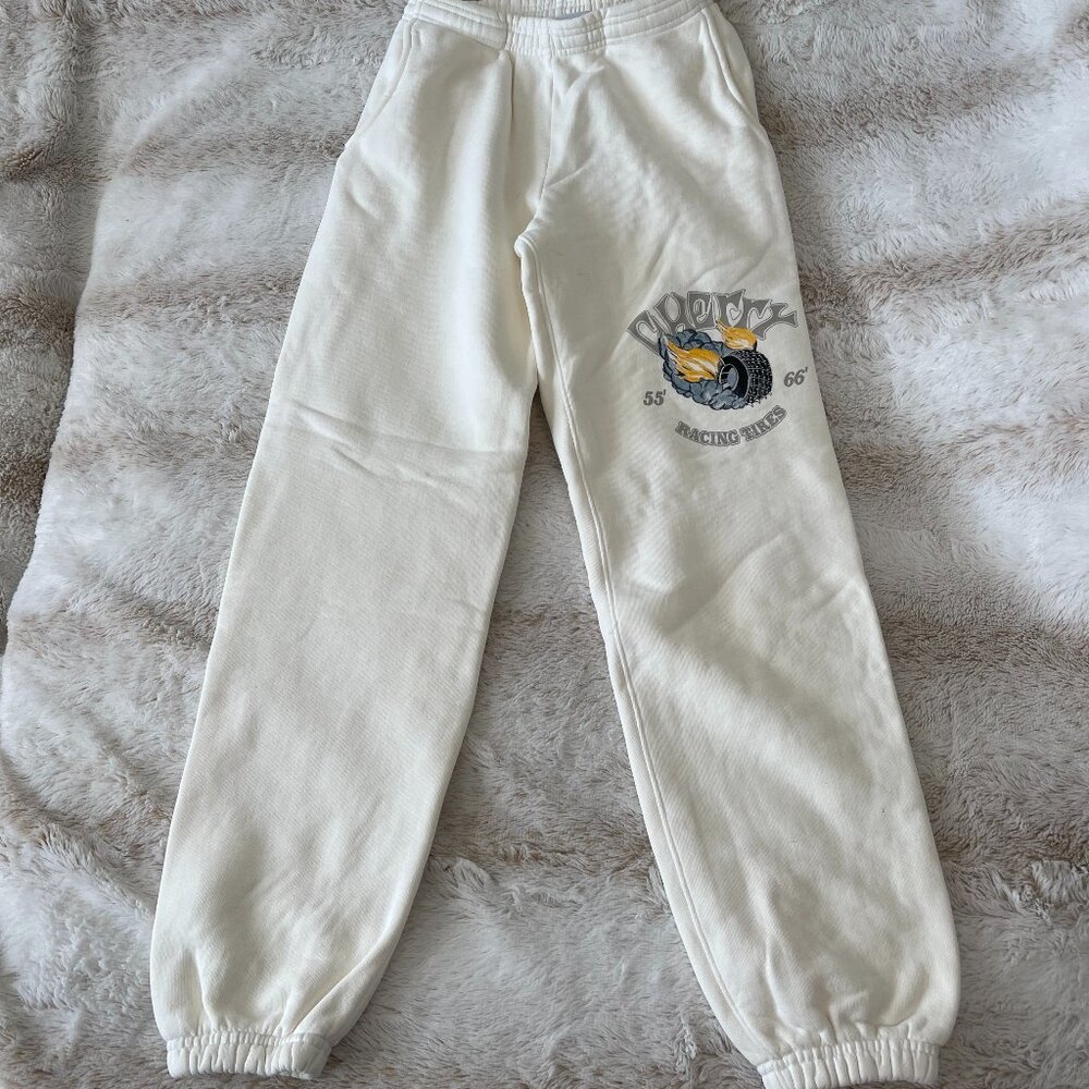 LIMITED EDITION Cherry LA "Racing Tires" sweatpants White XS